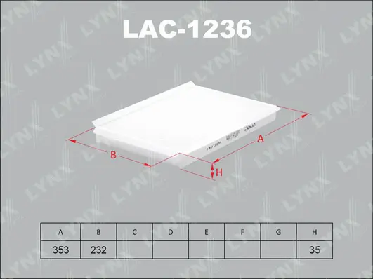 Filtre, air de l'habitacle LYNXAUTO LAC-1236