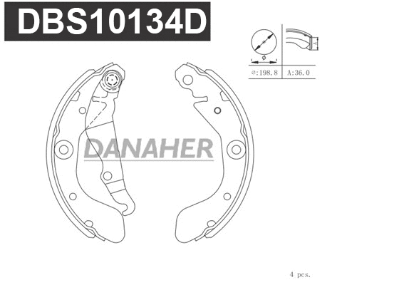 Jeu de mâchoires de frein DANAHER DBS10134D