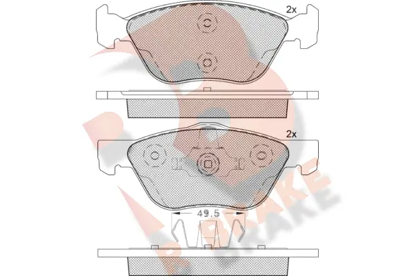 Kit de plaquettes de frein, frein à disque R BRAKE RB1125-203