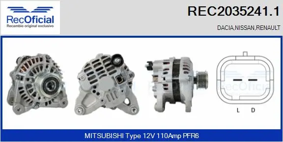 Alternateur RECOFICIAL REC2035241.1