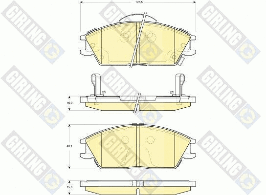 Kit de plaquettes de frein, frein à disque GIRLING 6133319