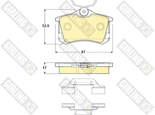 Kit de plaquettes de frein, frein à disque GIRLING 6114161