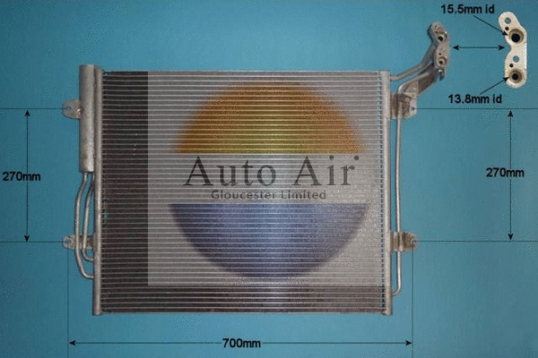 Condenseur, climatisation AUTO AIR GLOUCESTER 16-9977