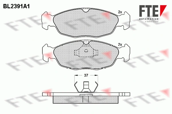 Kit de plaquettes de frein, frein à disque FTE 9010718