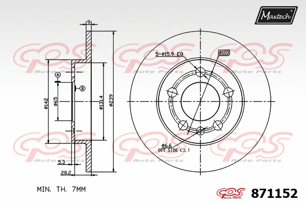 Disque de frein MAXTECH 871152