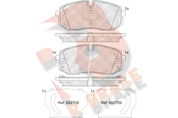 Kit de plaquettes de frein, frein à disque R BRAKE RB2470