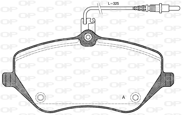 Kit de plaquettes de frein, frein à disque OPEN PARTS BPA1101.04