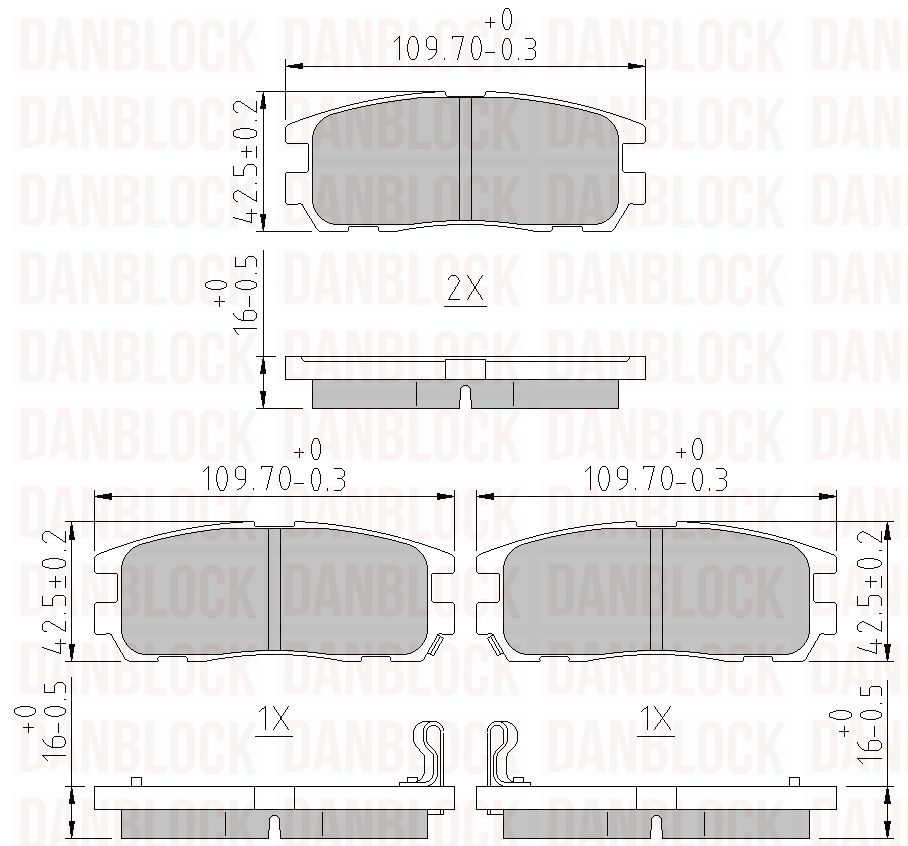 Kit de plaquettes de frein, frein à disque DANBLOCK DB 510253
