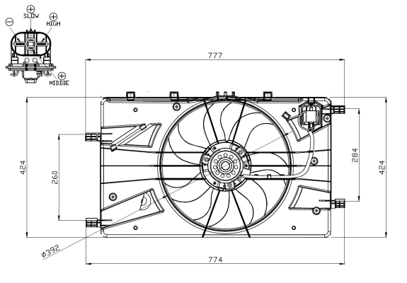Ventilateur, refroidissement du moteur NRF 47878