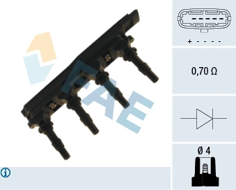 Bobine d'allumage FAE 80224