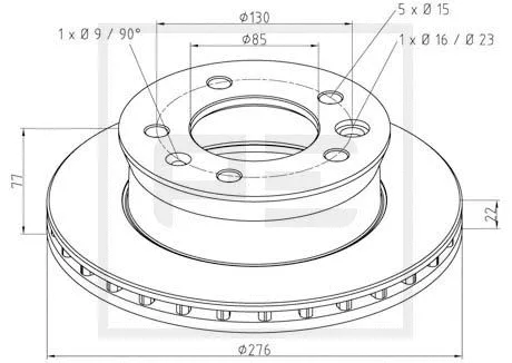 Disque de frein PE Automotive 016.291-00A