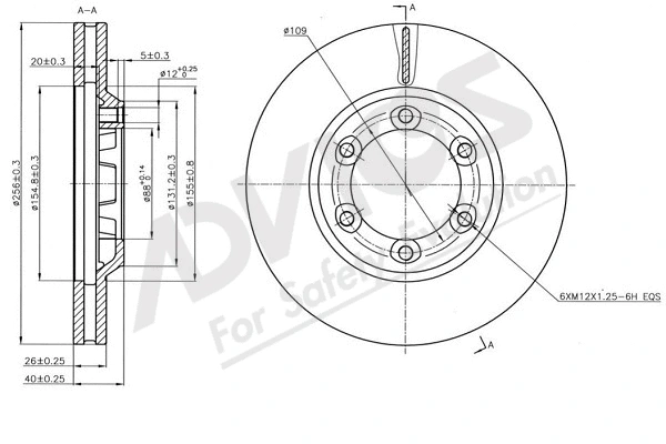 Disque de frein ADVICS-SEA J6F275