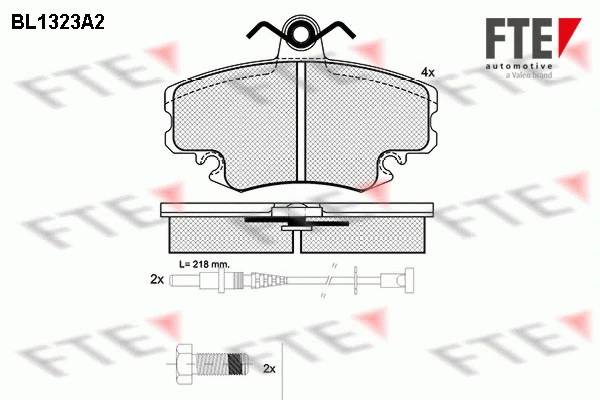 Kit de plaquettes de frein, frein à disque FTE 9010110