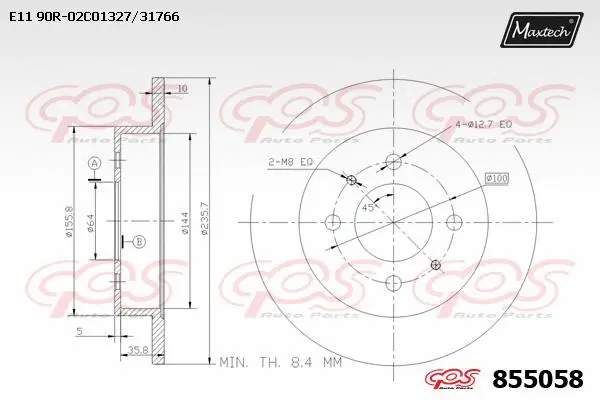 Disque de frein MAXTECH 855058
