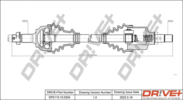 Arbre de transmission Dr!ve+ DP2110.10.0254