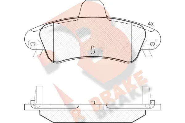 Kit de plaquettes de frein, frein à disque R BRAKE RB1735-204