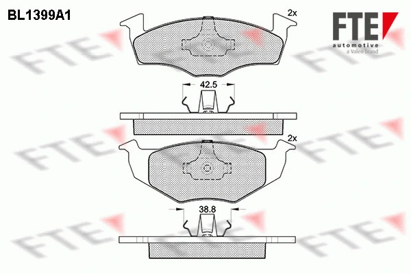 Kit de plaquettes de frein, frein à disque FTE 9010171