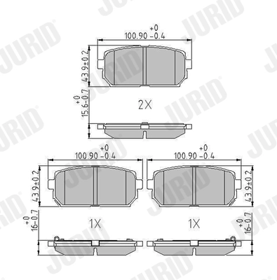 Kit de plaquettes de frein, frein à disque JURID 572613J