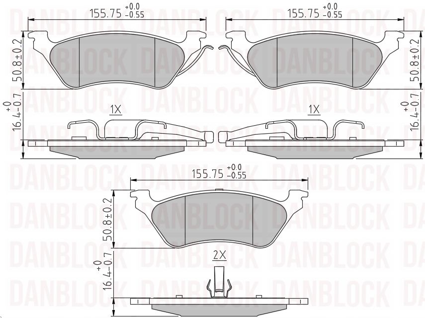 Kit de plaquettes de frein, frein à disque DANBLOCK DB 510248