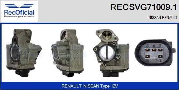 Vanne EGR RECOFICIAL RECSVG71009.1