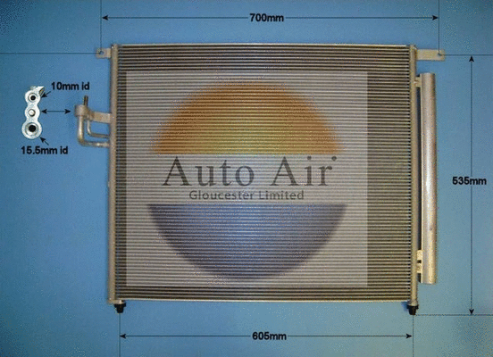 Condenseur, climatisation AUTO AIR GLOUCESTER 16-6234