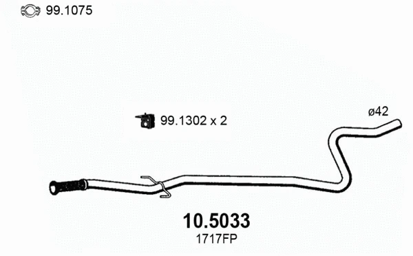 Tuyau d'échappement ASSO 10.5033