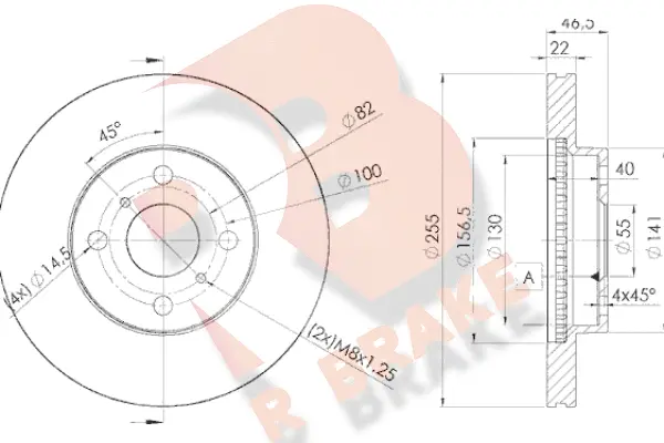 Disque de frein R BRAKE 78RBD22038