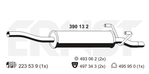 Silencieux central ERNST 390132