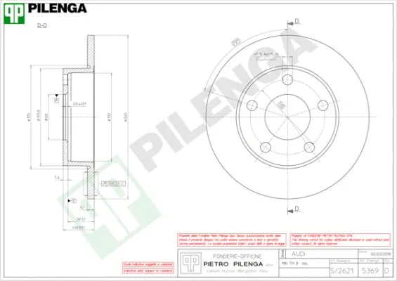 Disque de frein PILENGA 5369