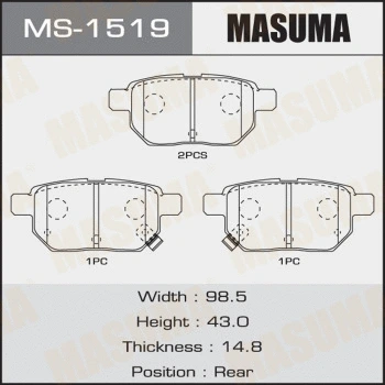 Jeu de mâchoires de frein MASUMA MS-1519