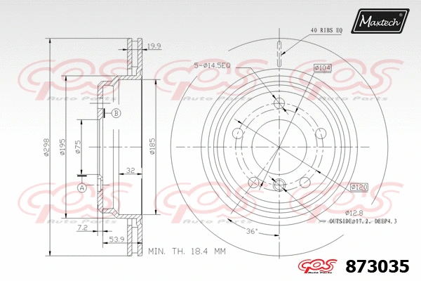 Disque de frein MAXTECH 873035