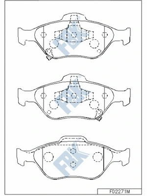 Kit de plaquettes de frein, frein à disque FBK FD2271M