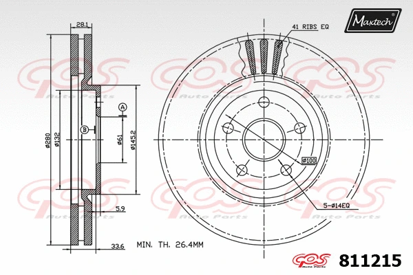 Disque de frein MAXTECH 811215