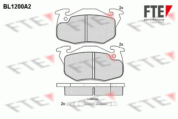 Kit de plaquettes de frein, frein à disque FTE 9010057