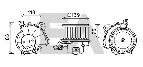 Moteur électrique, pulseur d'air habitacle EACLIMA 42A25010