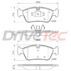 Kit de plaquettes de frein, frein à disque DriveTec DPAD1925