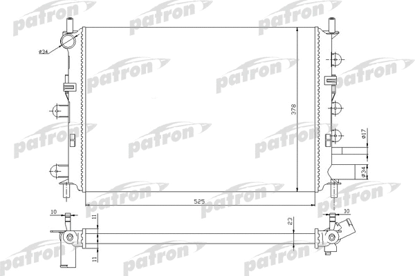 Radiateur, refroidissement du moteur PATRON PRS3435