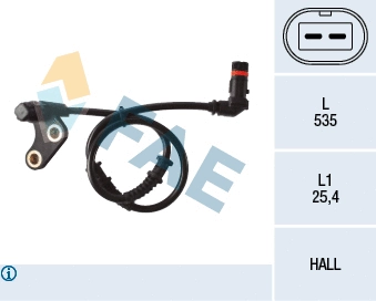 Capteur, vitesse de roue FAE 78137