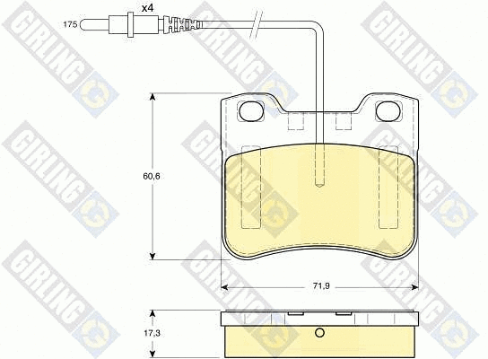 Kit de plaquettes de frein, frein à disque GIRLING 6110312