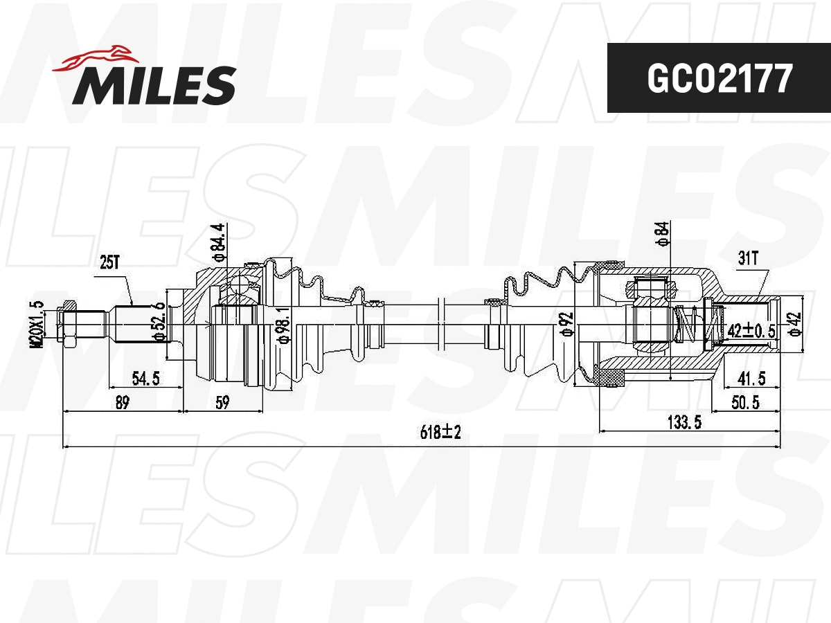 Arbre de transmission MILES GC02177