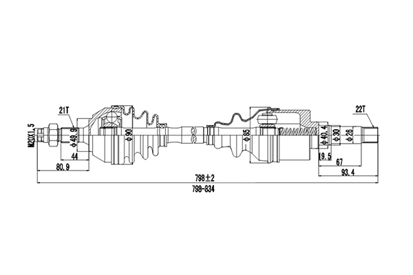 Arbre de transmission DYNAMATRIX DDS210008