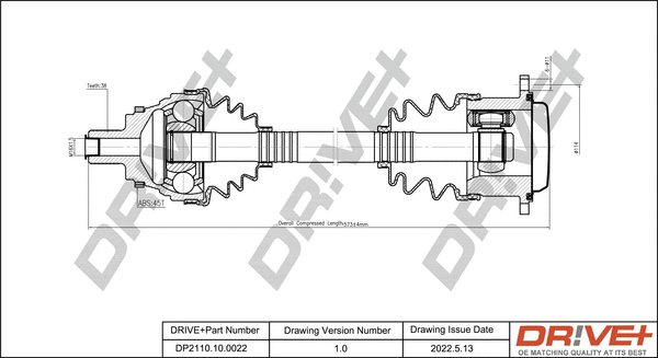 Arbre de transmission Dr!ve+ DP2110.10.0022