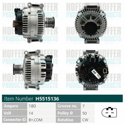 Alternateur HOFFER H5515136