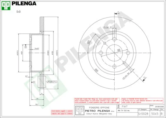 Disque de frein PILENGA 5045