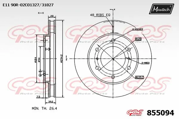 Disque de frein MAXTECH 855094