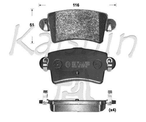 Kit de plaquettes de frein, frein à disque KAISHIN FK10090