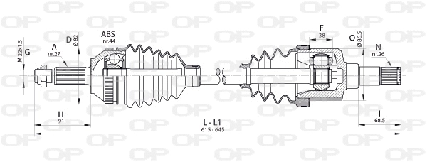 Arbre de transmission OPEN PARTS DRS6323.00