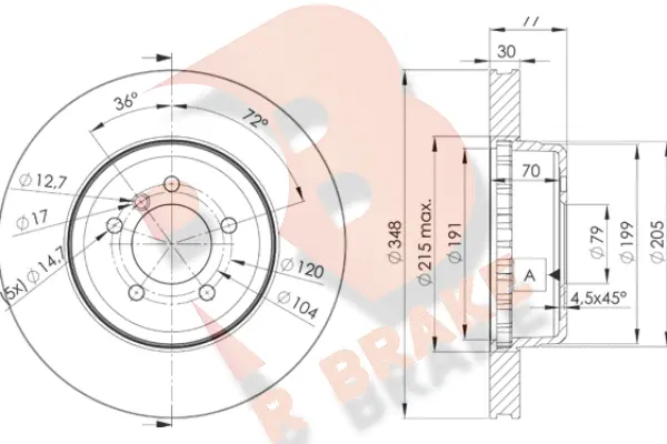 Disque de frein R BRAKE 78RBD23402