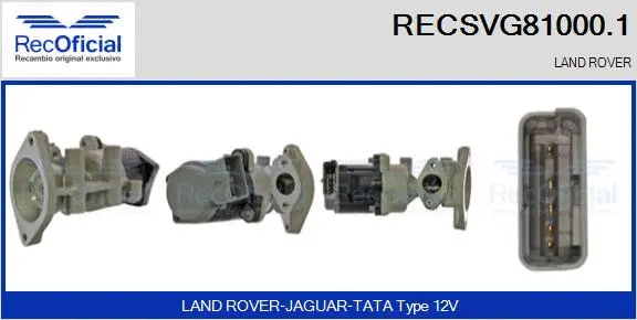 Vanne EGR RECOFICIAL RECSVG81000.1
