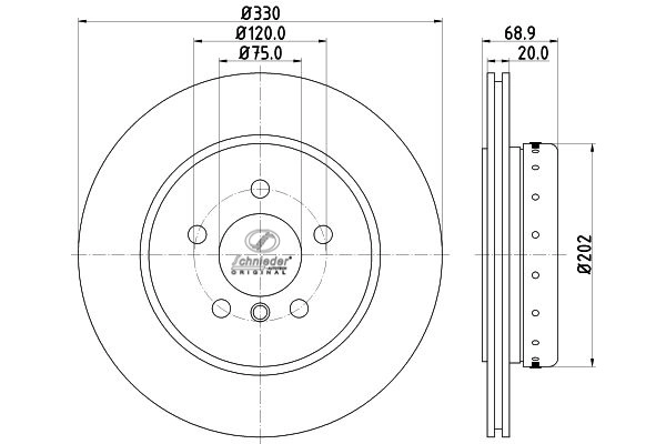 Disque de frein SCHNIEDER AUTOTECH BMS55.00161